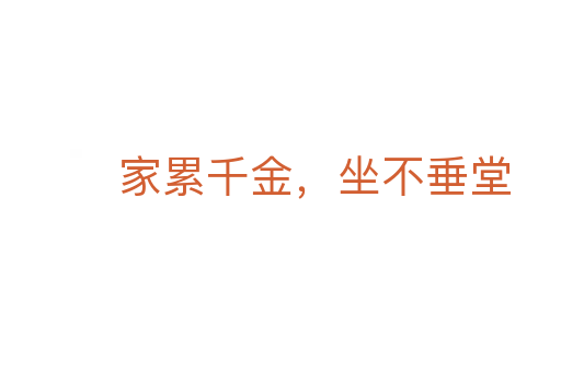 家累千金，坐不垂堂