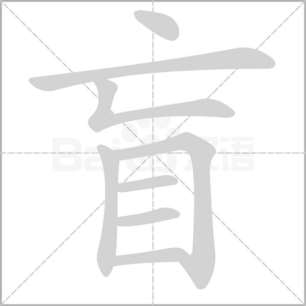 盲的筆順動畫演示