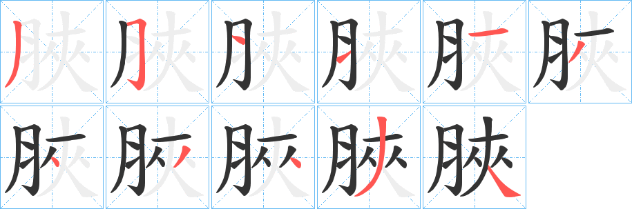 脥的筆順?lè)植窖菔?>
					
                    <hr />
                    <h2>脥的基本信息</h2>
                    <div   id=