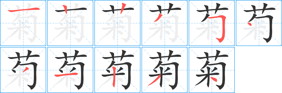 菊的筆順?lè)植窖菔?>
					
                    <hr />
                    <h2>菊的基本信息</h2>
                    <div   id=