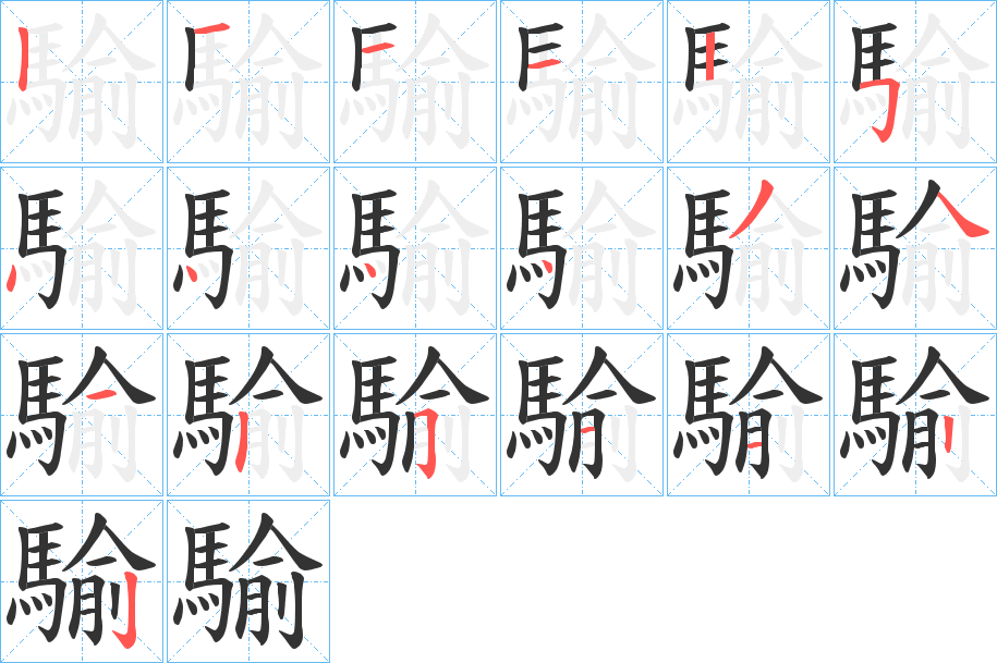 騟的筆順?lè)植窖菔?>
					
                    <hr />
                    <h2>騟的基本信息</h2>
                    <div   id=