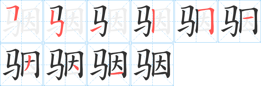 骃的筆順分步演示