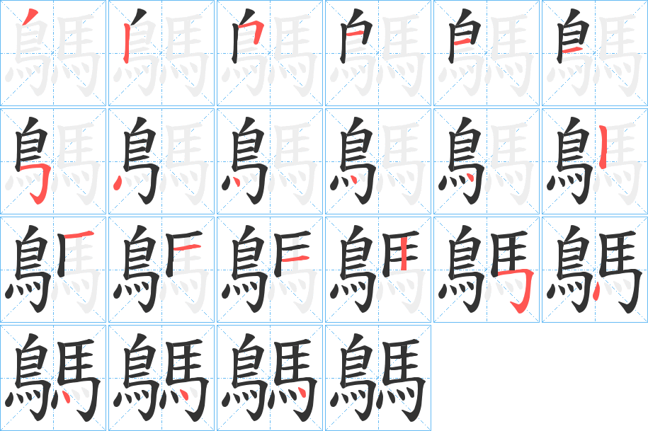 鷌的筆順分步演示